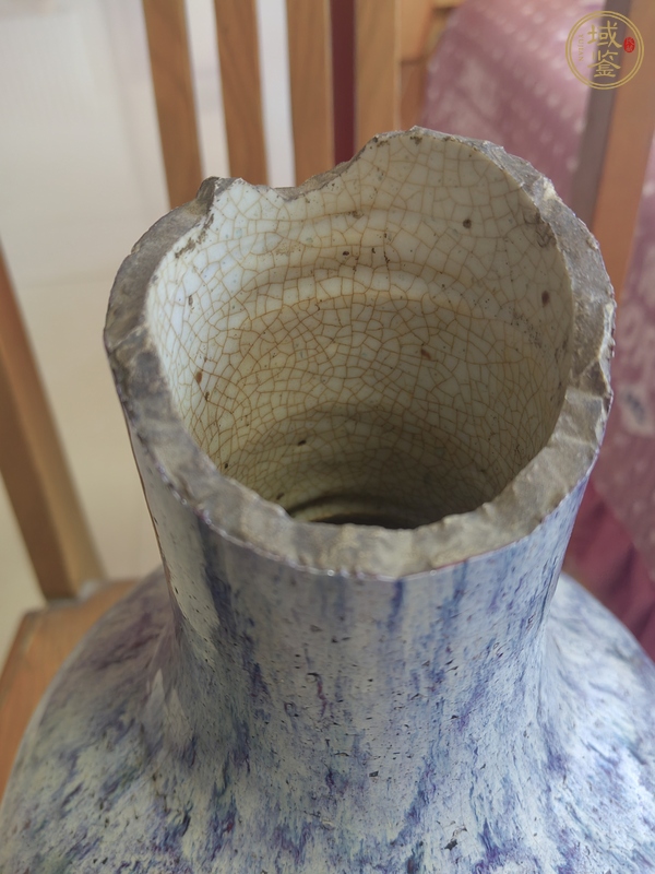 古玩陶瓷窯變釉殘瓶真品鑒賞圖