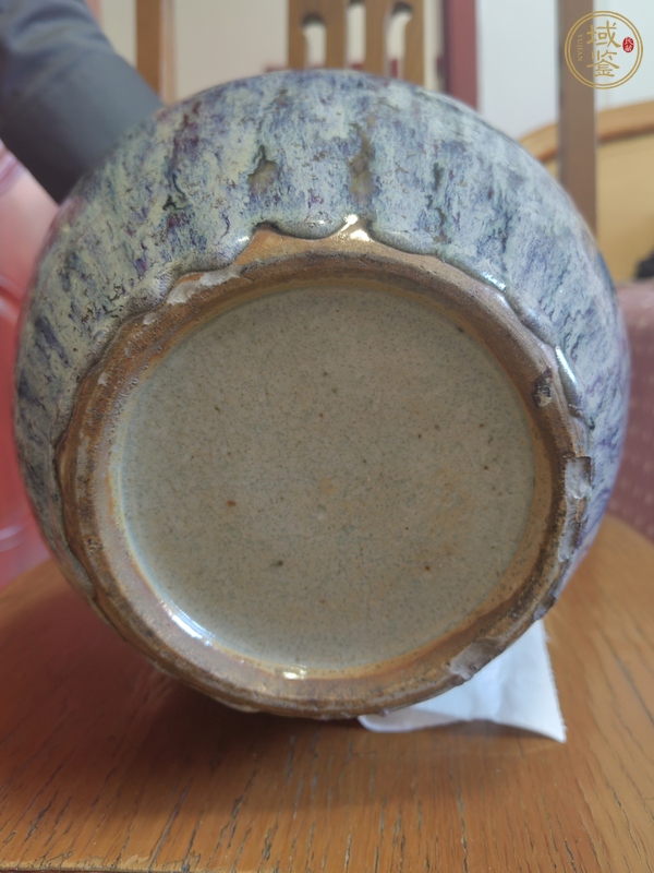 古玩陶瓷窯變釉殘瓶真品鑒賞圖