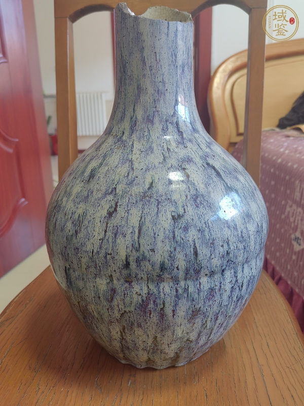 古玩陶瓷窯變釉殘瓶真品鑒賞圖