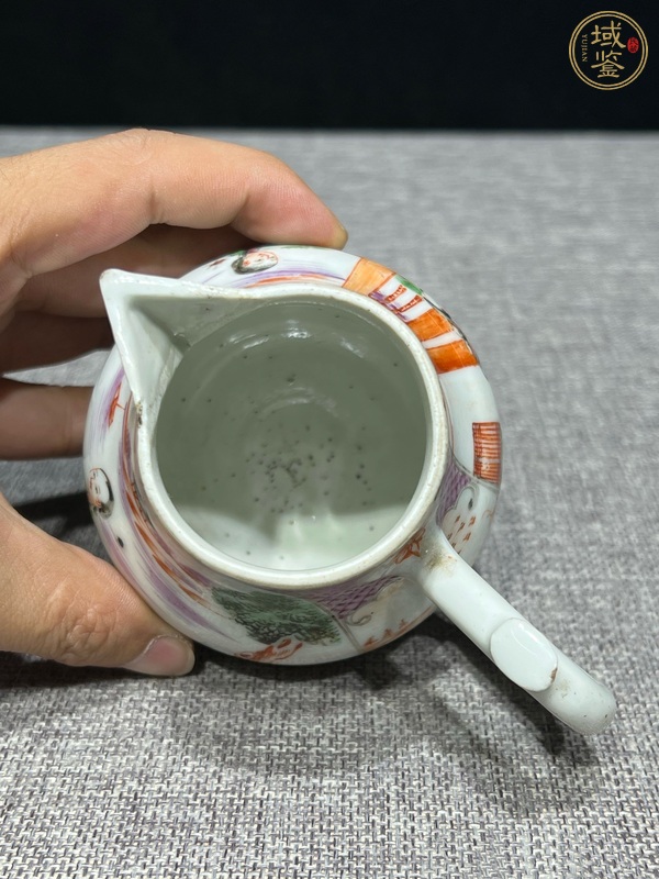古玩陶瓷廣彩奶壺真品鑒賞圖
