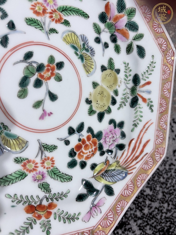 古玩陶瓷花鳥紋八角盤真品鑒賞圖