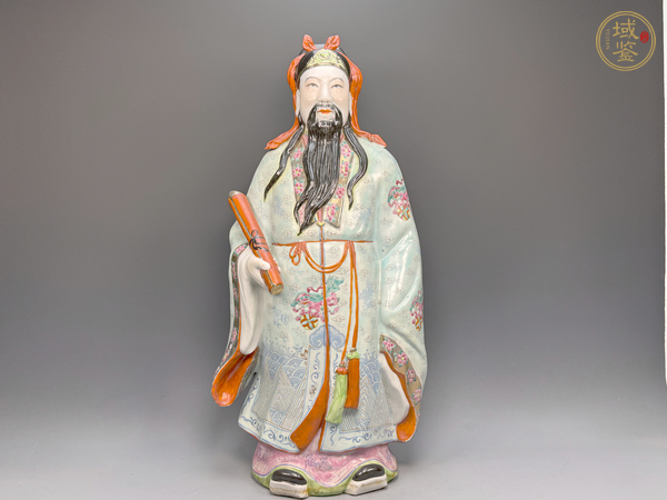 古玩民國解放初期·粉彩祿星造型真品鑒賞圖
