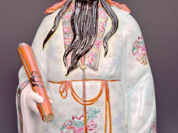 古玩陶瓷民國(guó)解放初期·粉彩祿星塑雕造像拍賣，當(dāng)前價(jià)格19999元