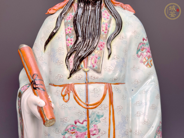 古玩陶瓷民國解放初期·粉彩祿星造型真品鑒賞圖
