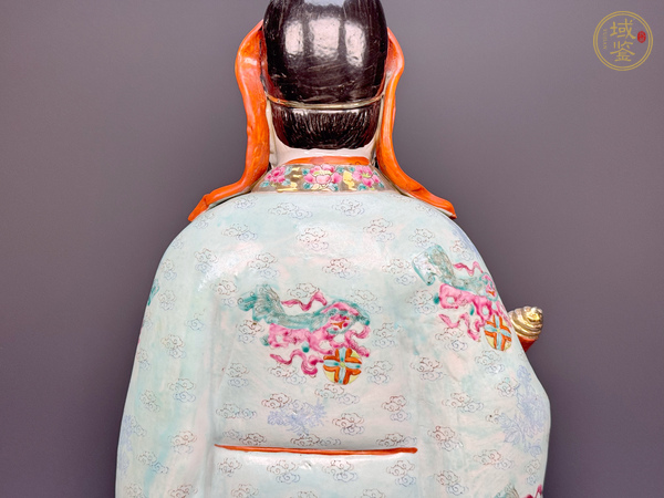 古玩陶瓷民國解放初期·粉彩祿星造型真品鑒賞圖