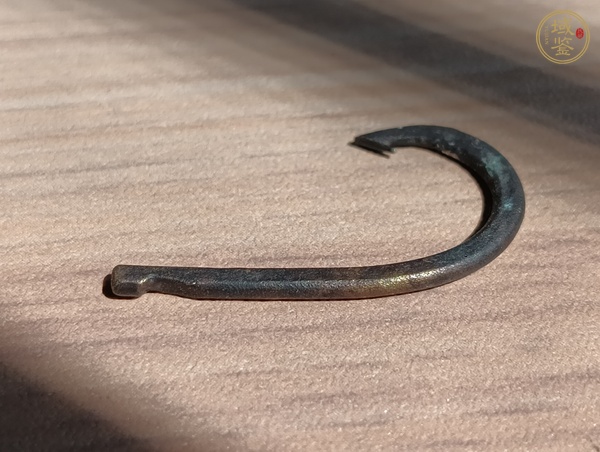 古玩銅器漢代青銅魚鉤真品鑒賞圖