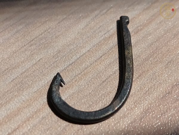古玩銅器漢代青銅魚鉤真品鑒賞圖