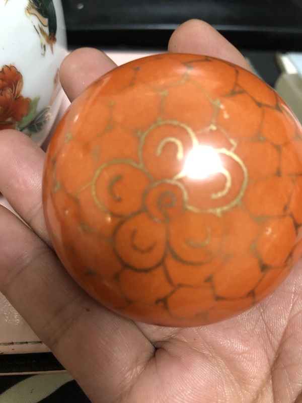 古玩陶瓷礬紅粉彩花鳥紋蓋罐拍賣，當(dāng)前價格1200元