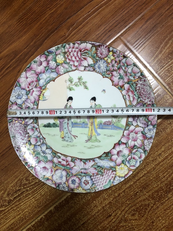 古玩陶瓷粉彩仕女人物盤拍賣,當(dāng)前價格3200元