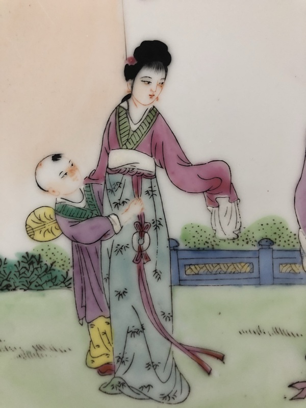 古玩陶瓷粉彩仕女人物盤拍賣，當(dāng)前價格3200元
