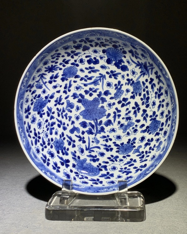 古玩陶瓷青花折枝花卉紋盤拍賣,當前價格3900元