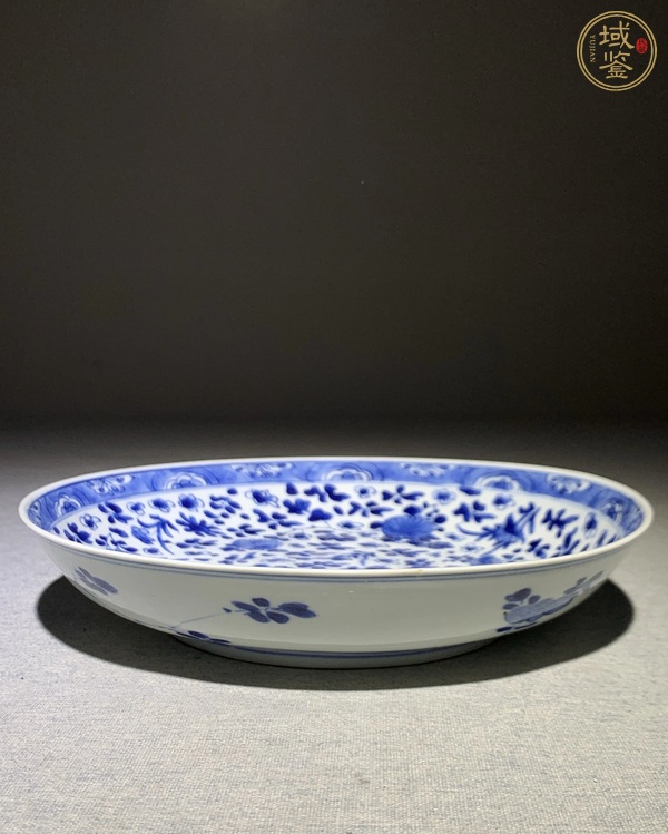 古玩陶瓷青花折枝花卉紋盤真品鑒賞圖