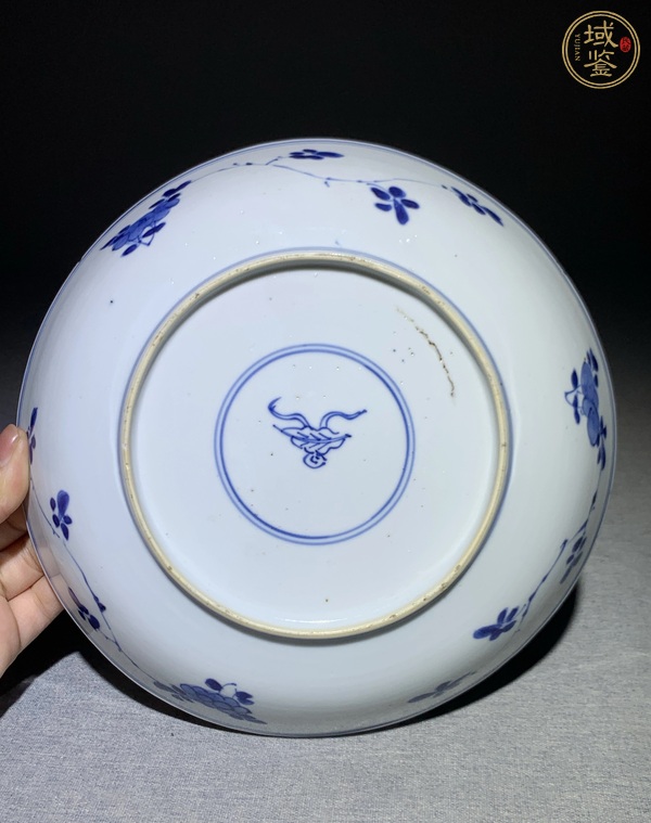 古玩陶瓷青花折枝花卉紋盤真品鑒賞圖