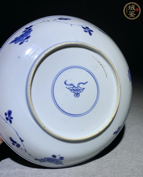 古玩陶瓷青花折枝花卉紋盤真品鑒賞圖