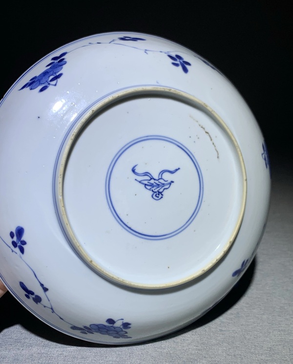 古玩陶瓷青花折枝花卉紋盤拍賣，當前價格3900元