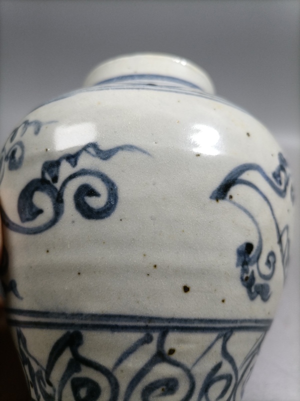 古玩陶瓷明代青花花卉紋小罐拍賣，當(dāng)前價(jià)格2980元