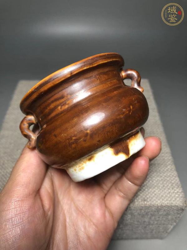 古玩陶瓷德化窯紫金釉香爐真品鑒賞圖