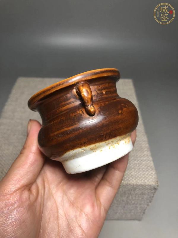 古玩陶瓷德化窯紫金釉香爐真品鑒賞圖