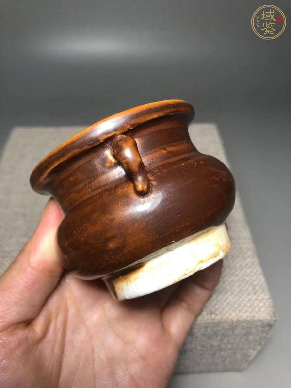 古玩陶瓷德化窯紫金釉香爐真品鑒賞圖