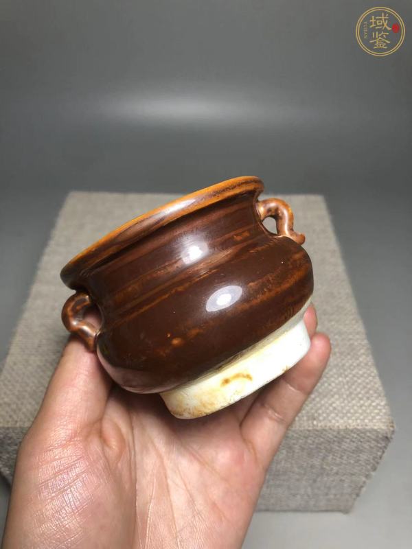 古玩陶瓷德化窯紫金釉香爐真品鑒賞圖