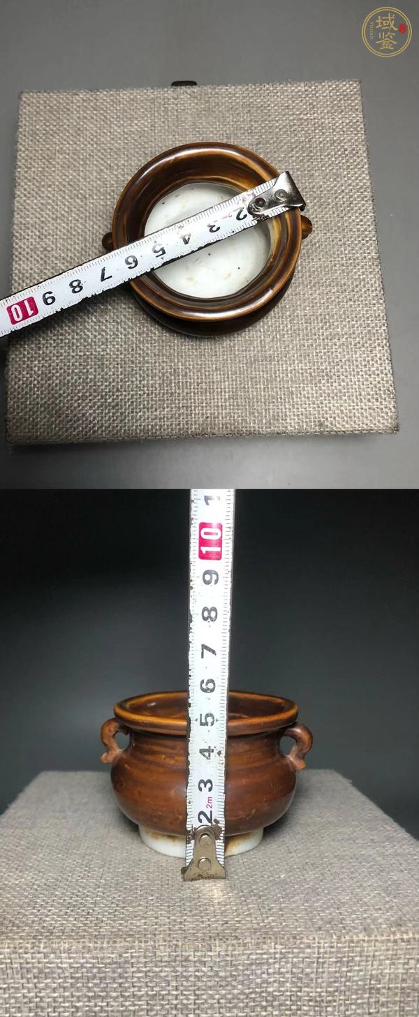 古玩陶瓷德化窯紫金釉香爐真品鑒賞圖