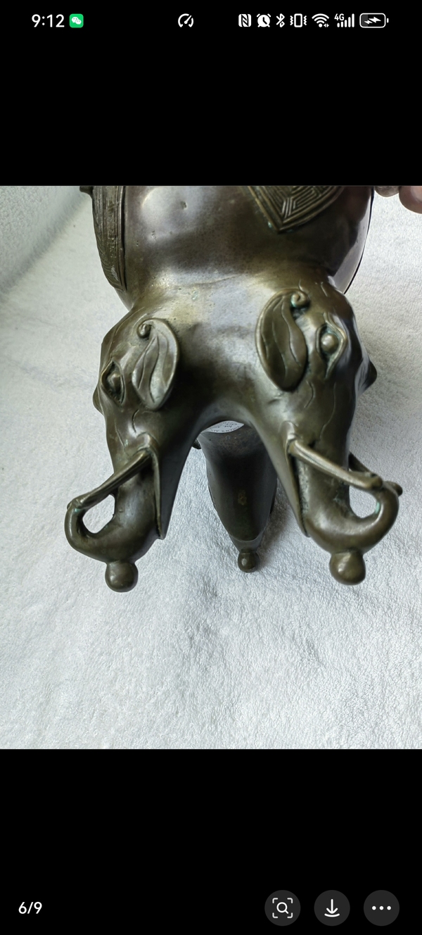 古玩銅器明代象足鼎拍賣，當前價格35800元