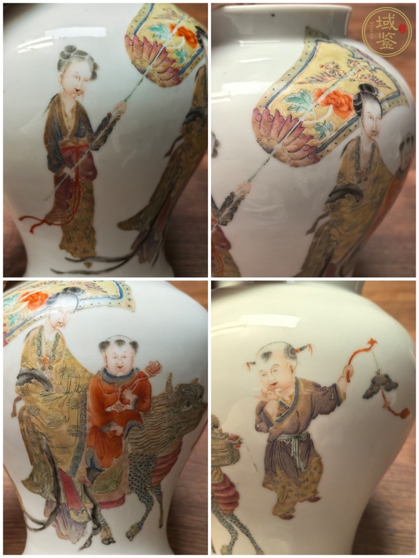 古玩陶瓷粉彩人物故事紋罐真品鑒賞圖