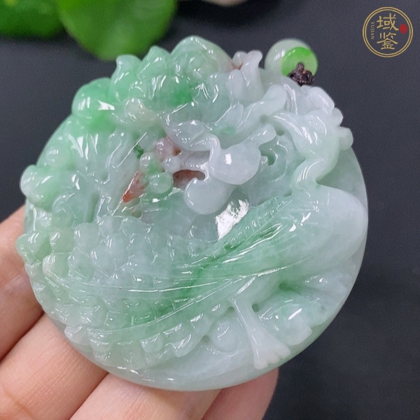 古玩玉器天然翡翠掛牌真品鑒賞圖