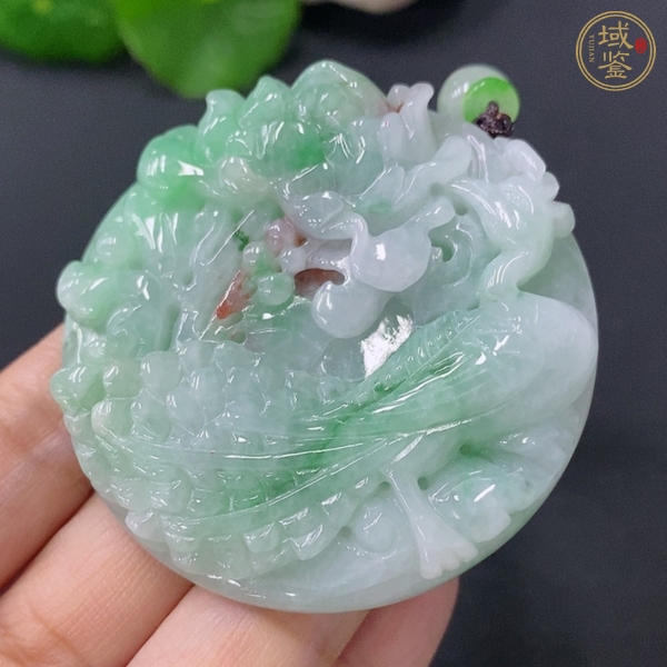 古玩玉器天然翡翠掛牌真品鑒賞圖