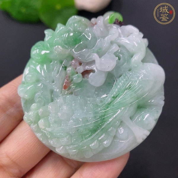 古玩玉器天然翡翠掛牌真品鑒賞圖