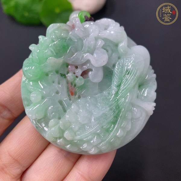 古玩玉器天然翡翠掛牌真品鑒賞圖