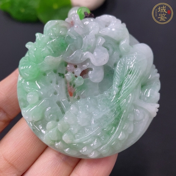 古玩玉器天然翡翠掛牌真品鑒賞圖
