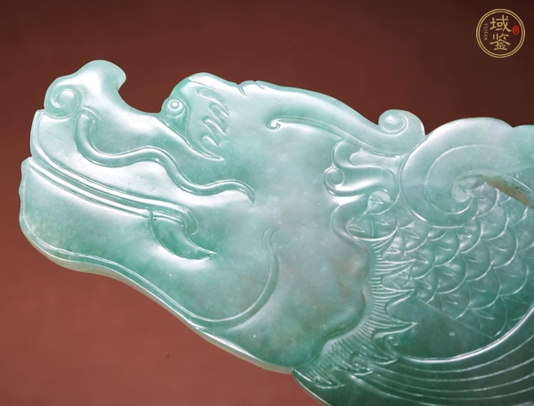古玩玉器翡翠雕“魚化龍”擺件真品鑒賞圖