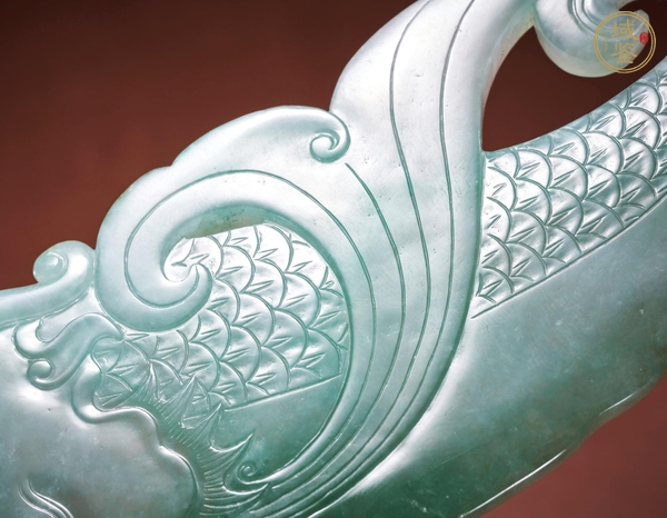 古玩玉器翡翠雕“魚化龍”擺件真品鑒賞圖