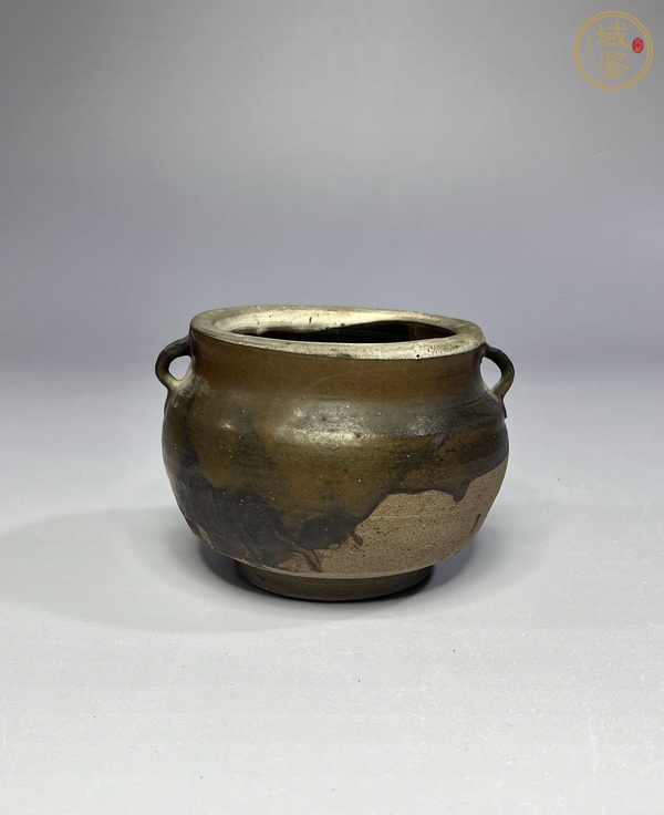 古玩磁州窯醬釉雙系罐真品鑒賞圖