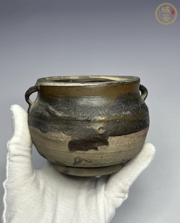 古玩陶瓷磁州窯醬釉雙系罐真品鑒賞圖