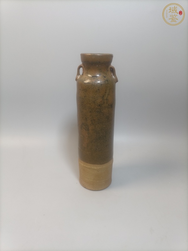 古玩陶瓷醬釉雙耳瓶真品鑒賞圖