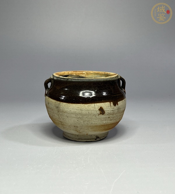 古玩磁州窯醬釉雙系罐真品鑒賞圖