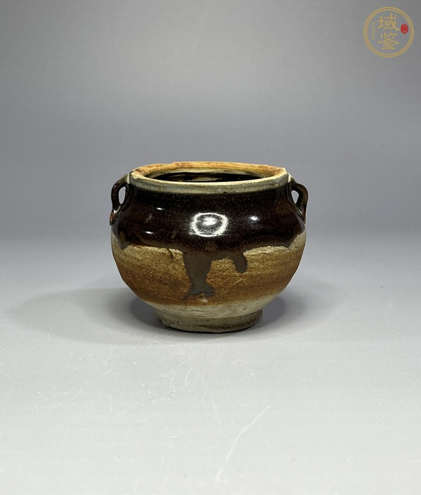 古玩陶瓷磁州窯醬釉雙系罐真品鑒賞圖