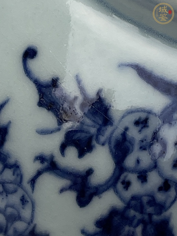 古玩陶瓷青花三多花卉紋碗真品鑒賞圖