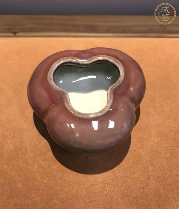 古玩陶瓷紅釉水盂真品鑒賞圖