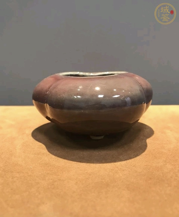 古玩陶瓷紅釉水盂真品鑒賞圖