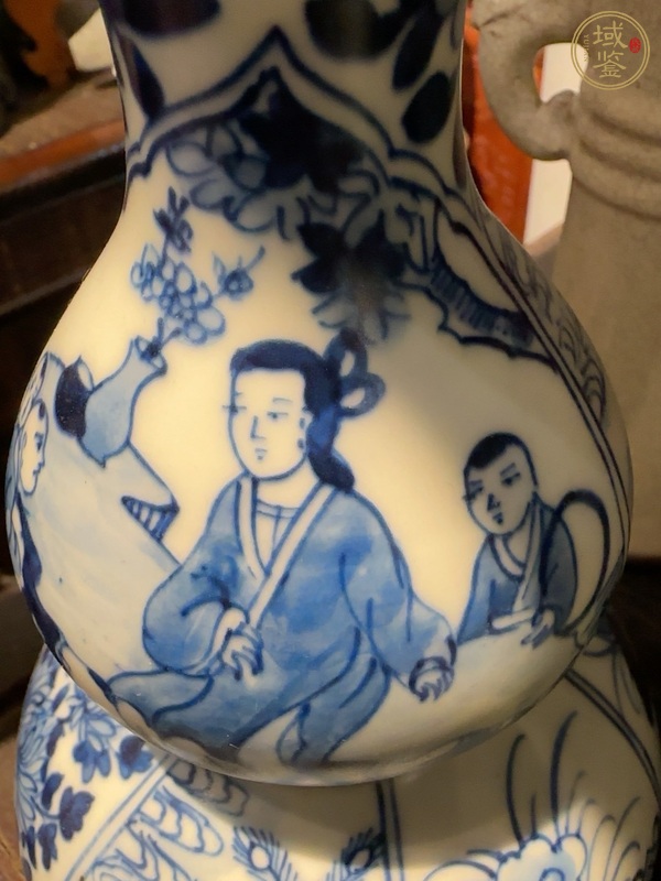 古玩陶瓷人物紋青花葫蘆瓶真品鑒賞圖