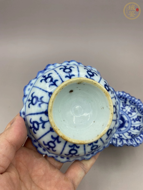 古玩陶瓷青花高足盤真品鑒賞圖