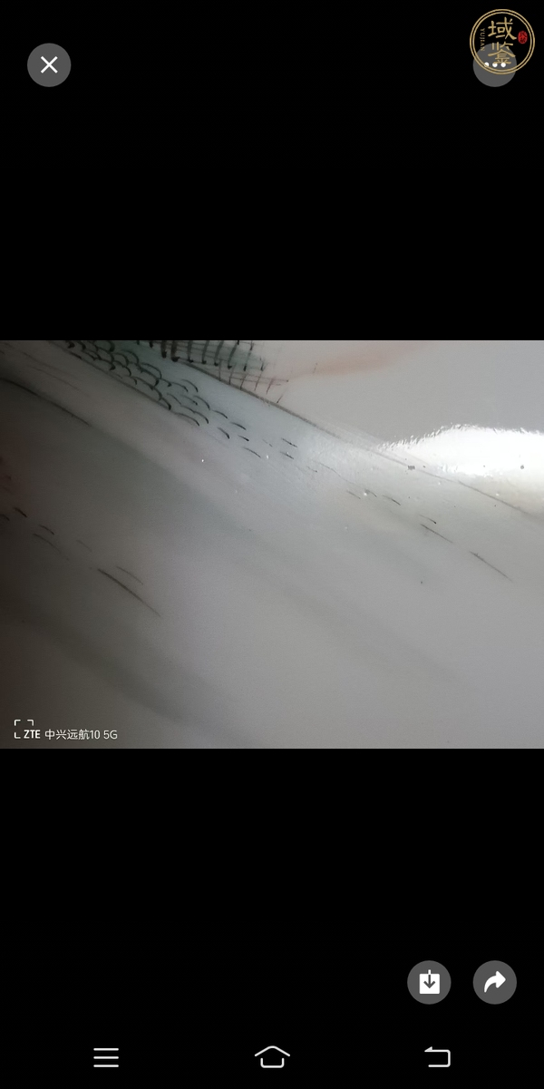 古玩陶瓷青花邊紋粉彩山水紋帽筒真品鑒賞圖