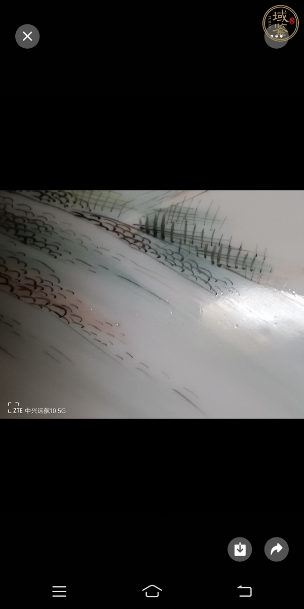 古玩陶瓷青花邊紋粉彩山水紋帽筒真品鑒賞圖
