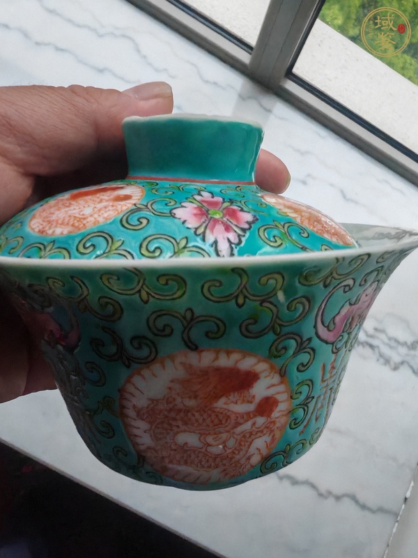 古玩陶瓷粉彩蓋碗真品鑒賞圖