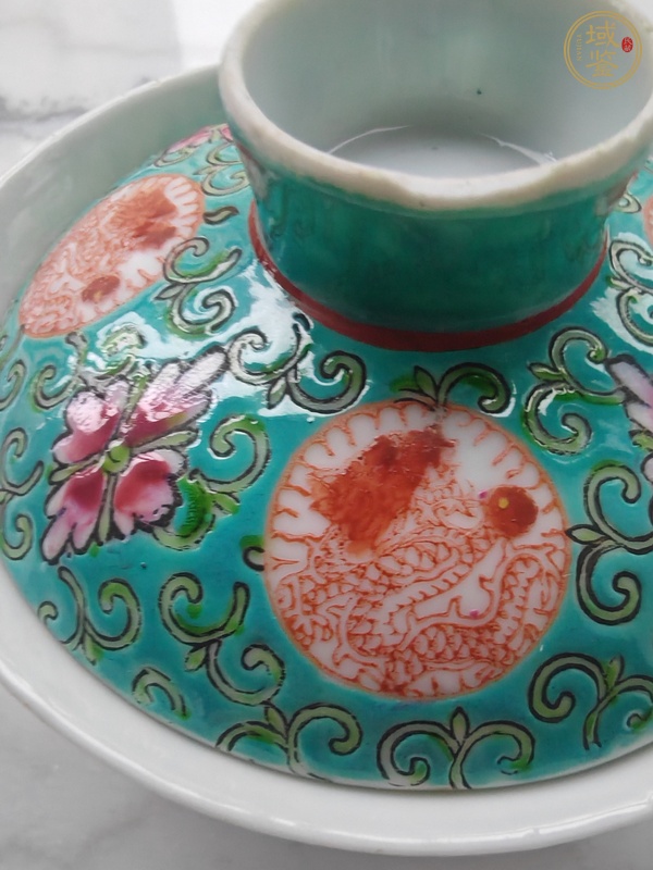 古玩陶瓷粉彩蓋碗真品鑒賞圖