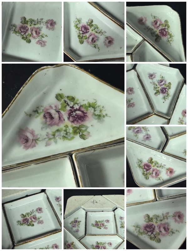 古玩陶瓷粉彩刷花花卉紋串盤拍賣，當前價格1600元