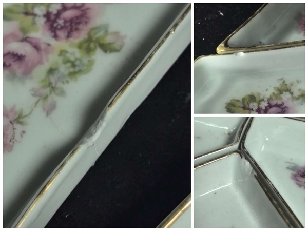 古玩陶瓷粉彩刷花花卉紋串盤拍賣，當前價格1600元